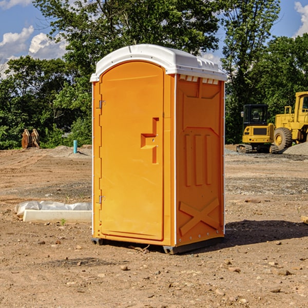 how often are the portable restrooms cleaned and serviced during a rental period in Acton